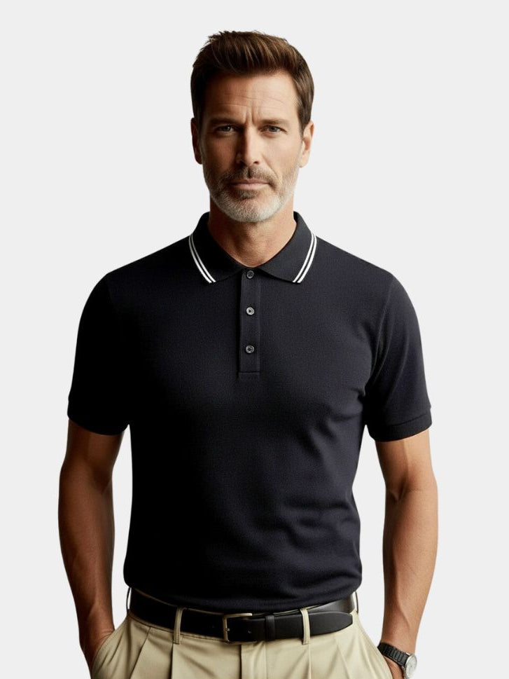 Obsidian Trim Polo – Cross & Crown