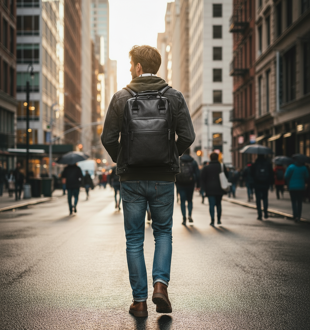 Ashbourner Leather Backpack