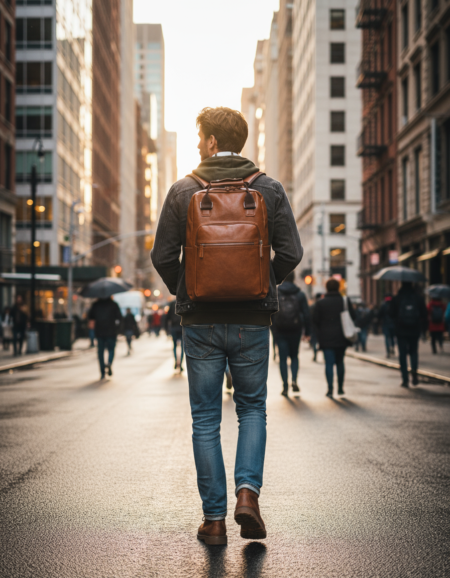 Ashbourner Leather Backpack