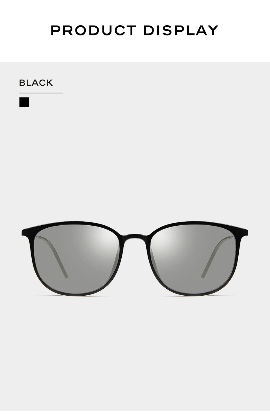 CAPONI Oval Men's Sunglasses Photochromic Polarized Sun Glasses For Men Protect UV Ray Super Light Driving Black Glasses BS520