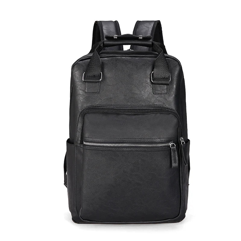 DIDA BEAR 2021 Men Backpack PU Leather Bagpack Large laptop Backpacks Male Mochilas Casual Schoolbag For Teenagers Boys Brown