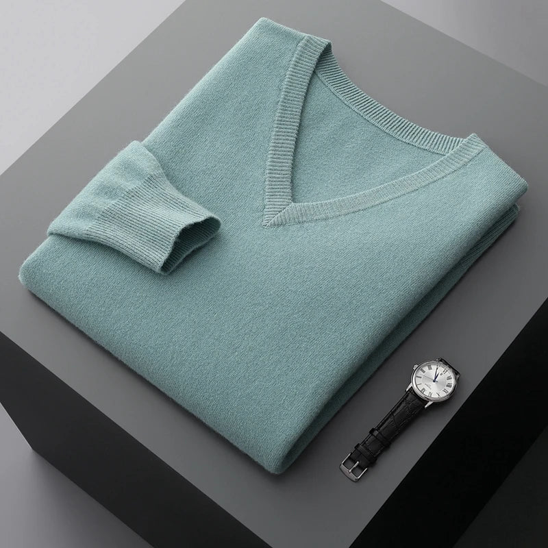 Ashbourner Classic V-Neck Cashmere Jumper