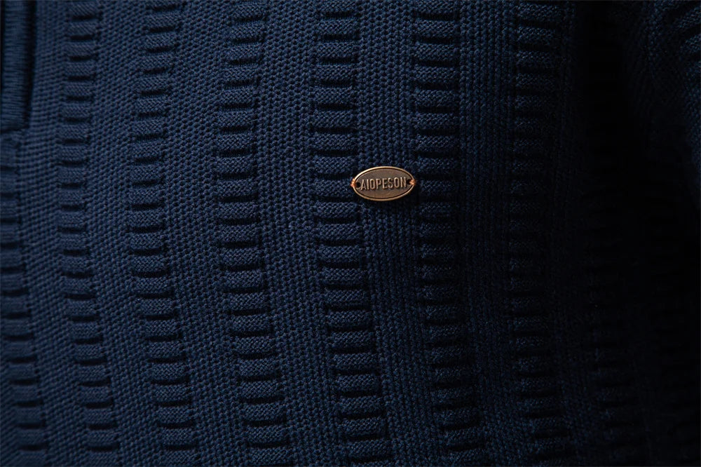AIOPESON Luxury Striped Pullover Men Old Money Style Cotton Knitwear Thick Warm Crew Neck Winter Social Sweater Male