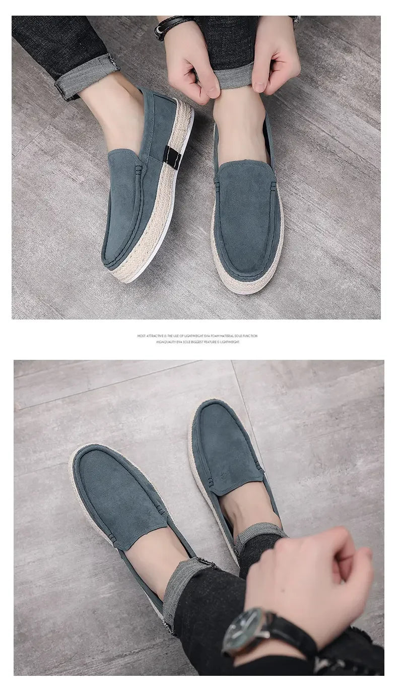 Casual Shoes for Men Fashion Men's Suede Loafers New Comfortable Soft Male Board Shoes Hard Wearing Men's Flats Chaussure Hommes