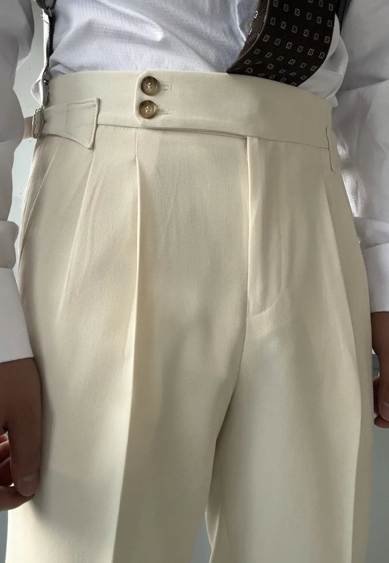 High Waist Slim Fit Business Man Suits Pants Summer 2025 Cheap Elegant Fashion Chinese Homme Up Straight Suit Trousers for Men