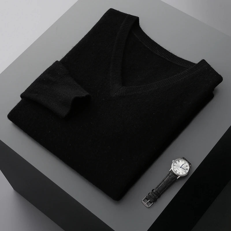 Ashbourner Classic V-Neck Cashmere Jumper