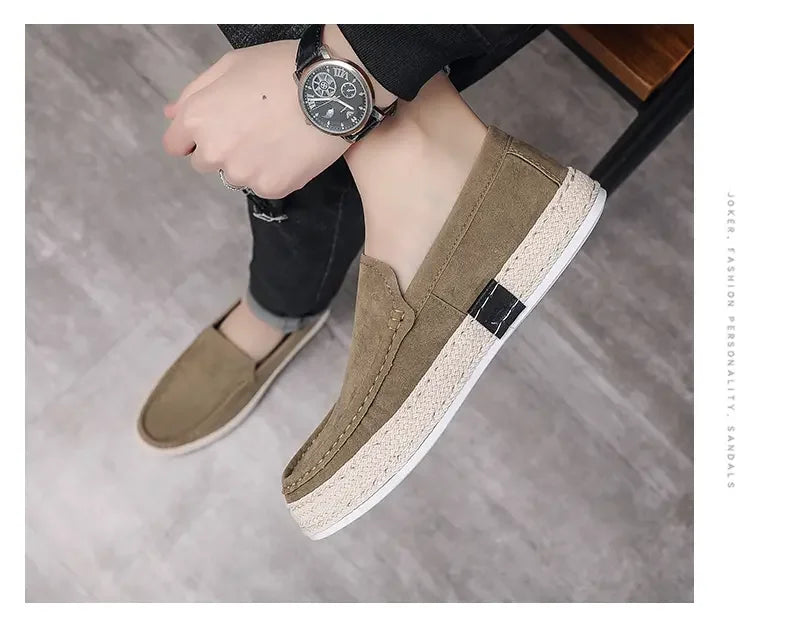 Casual Shoes for Men Fashion Men's Suede Loafers New Comfortable Soft Male Board Shoes Hard Wearing Men's Flats Chaussure Hommes