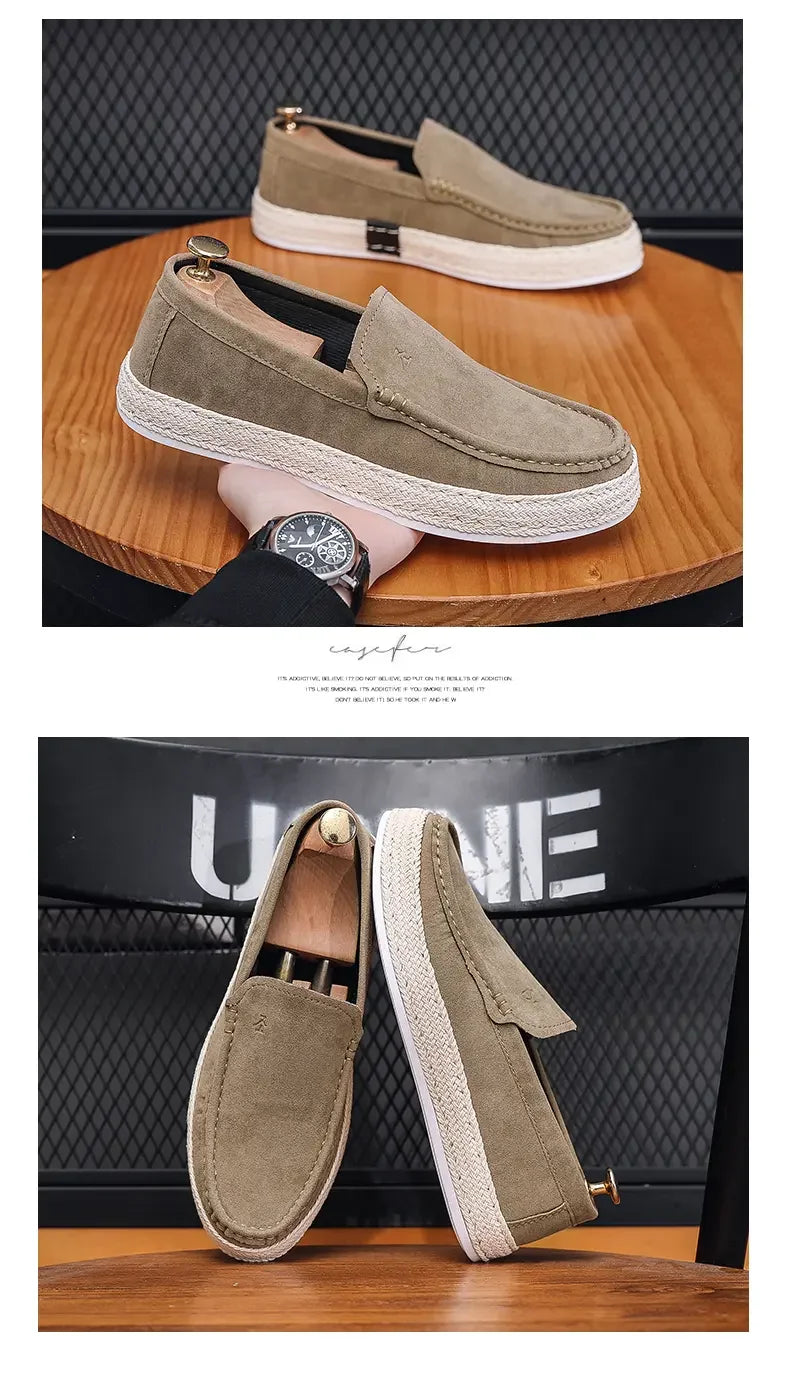 Casual Shoes for Men Fashion Men's Suede Loafers New Comfortable Soft Male Board Shoes Hard Wearing Men's Flats Chaussure Hommes