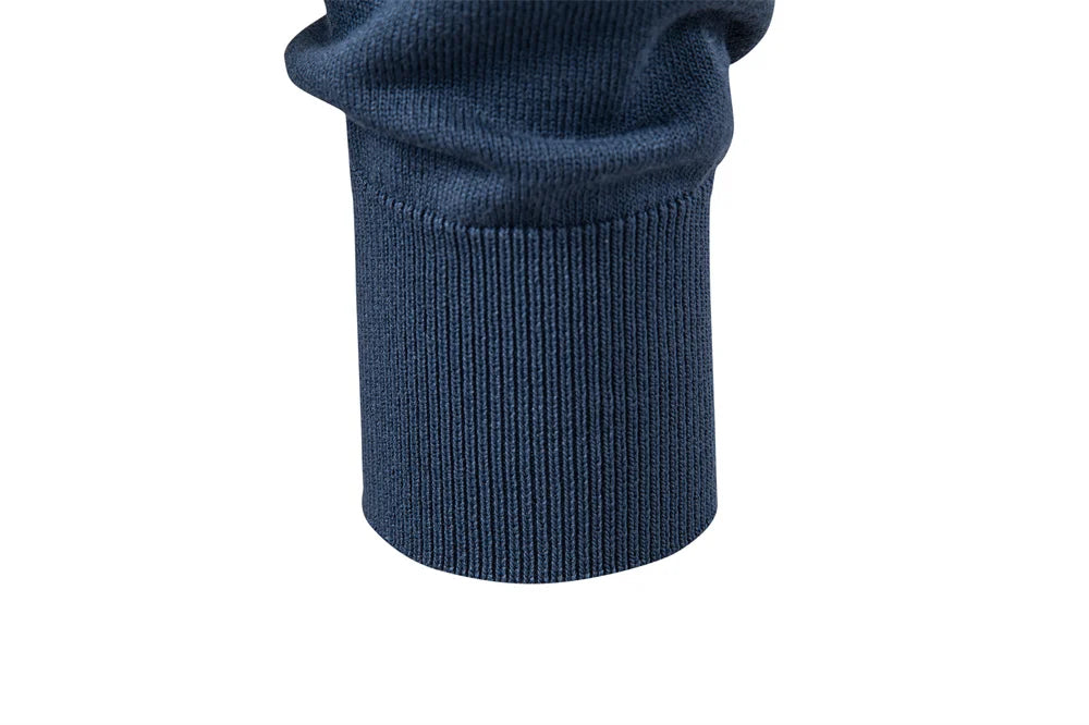 AIOPESON 2025 Modern V-neck Polo Men Solid Color Long Sleeve Fashion Forward Cut Luxury Business Social Premium Sweaters Male