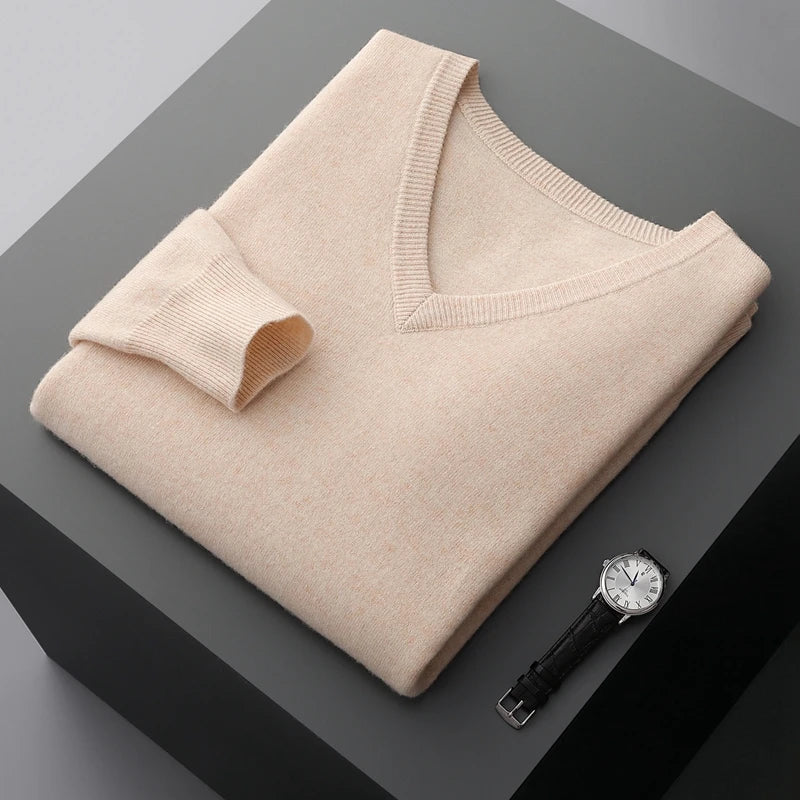 Ashbourner Classic V-Neck Cashmere Jumper