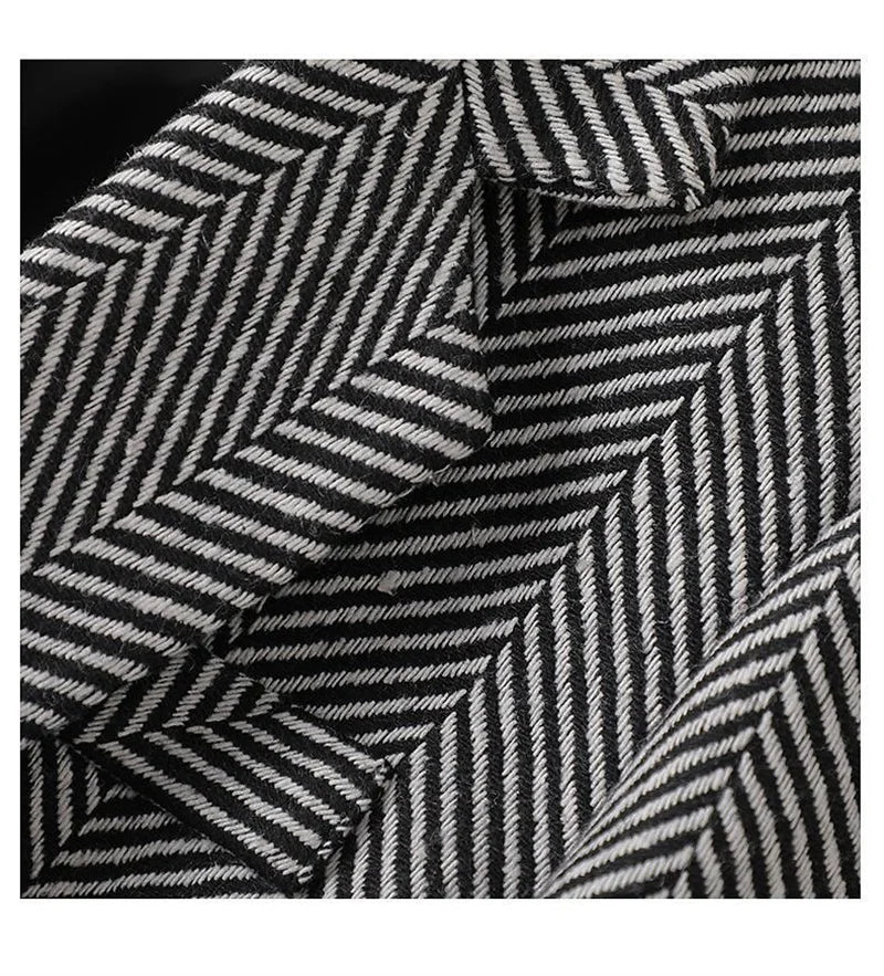 Women Coffee Stripe Formal Blazer New Long Sleeve Suit Coat Notched Collar Business Jacket Ladies Office Blazers Outerwear 4XL