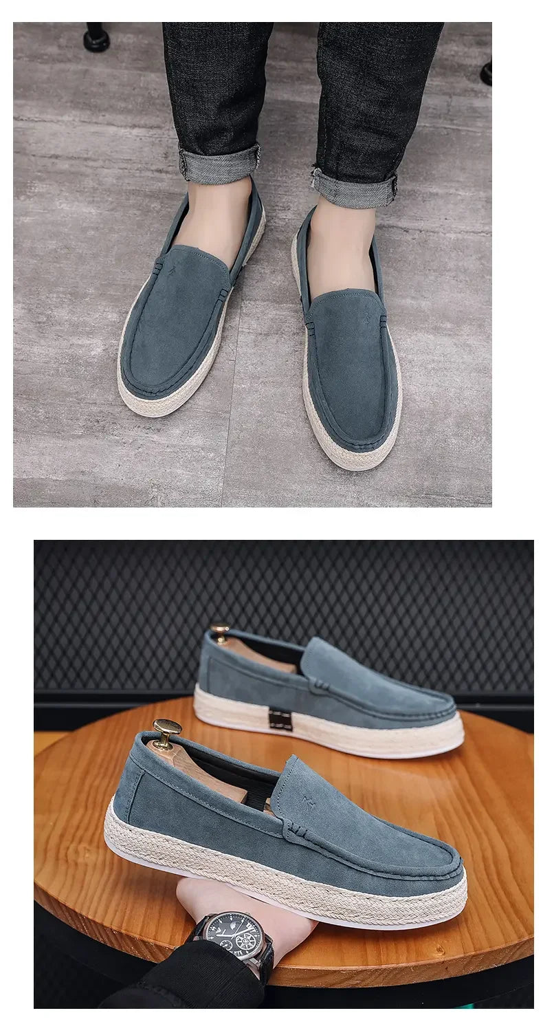 Casual Shoes for Men Fashion Men's Suede Loafers New Comfortable Soft Male Board Shoes Hard Wearing Men's Flats Chaussure Hommes