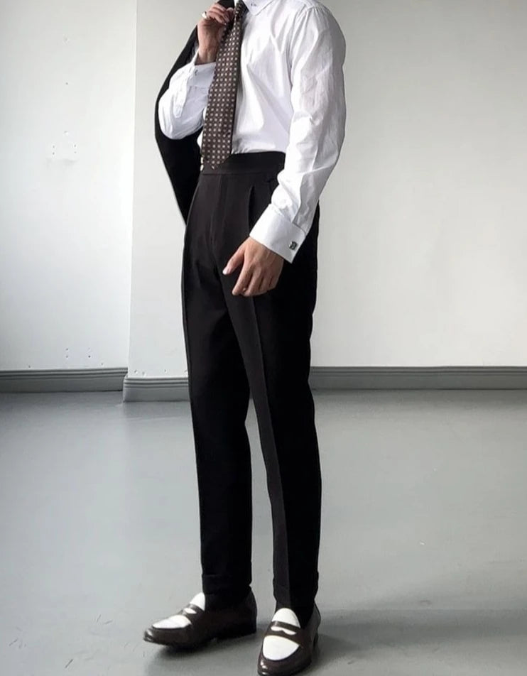 High Waist Slim Fit Business Man Suits Pants Summer 2025 Cheap Elegant Fashion Chinese Homme Up Straight Suit Trousers for Men