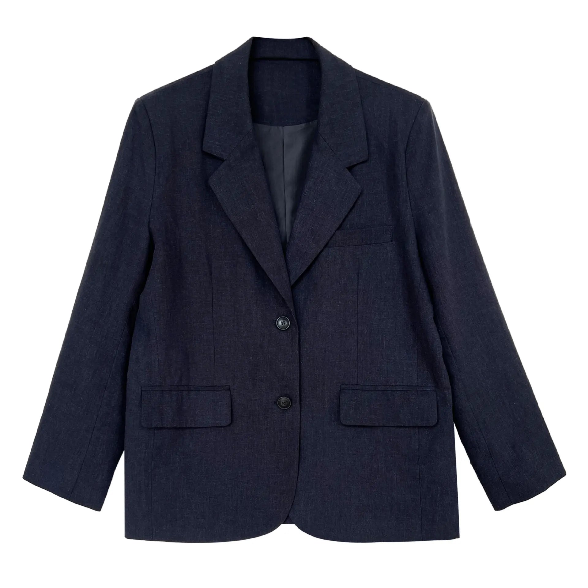 Lyocell And Linen Blended Women Autumn Blazer Coat Fashion Blazer Feminino Coat Casaco Feminino Tops For Women Clothes
