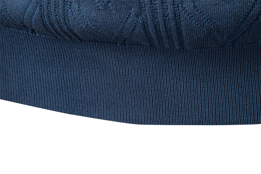 AIOPESON 2025 Modern V-neck Polo Men Solid Color Long Sleeve Fashion Forward Cut Luxury Business Social Premium Sweaters Male