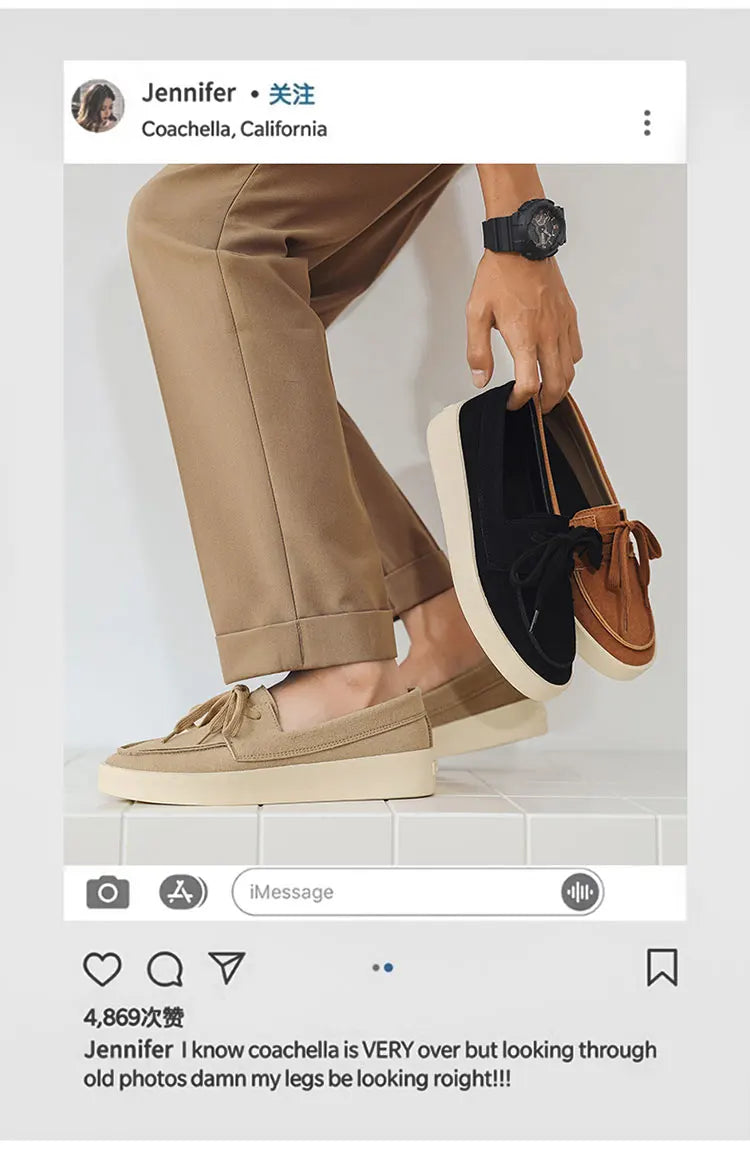 High Quality Men's Loafers Soft Suede Slip-on Shoes Man Flats Lightweight Comfortable Driving Shoes For Man Summer Casual Shoes