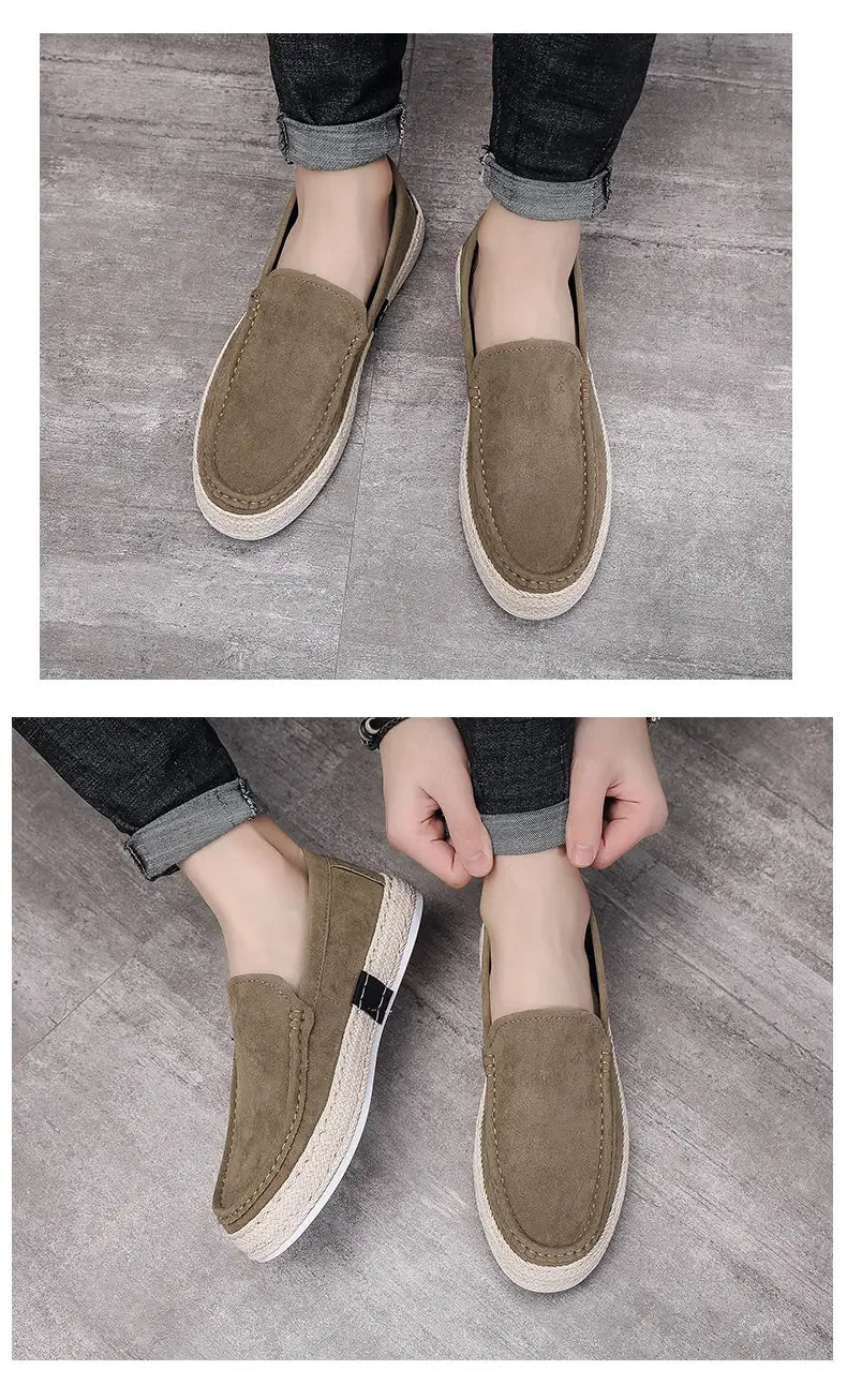 Casual Shoes for Men Fashion Men's Suede Loafers New Comfortable Soft Male Board Shoes Hard Wearing Men's Flats Chaussure Hommes