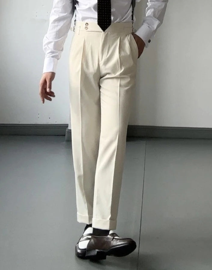 High Waist Slim Fit Business Man Suits Pants Summer 2025 Cheap Elegant Fashion Chinese Homme Up Straight Suit Trousers for Men