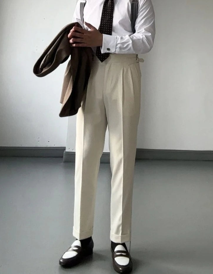 High Waist Slim Fit Business Man Suits Pants Summer 2025 Cheap Elegant Fashion Chinese Homme Up Straight Suit Trousers for Men