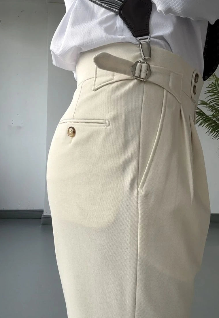 High Waist Slim Fit Business Man Suits Pants Summer 2025 Cheap Elegant Fashion Chinese Homme Up Straight Suit Trousers for Men