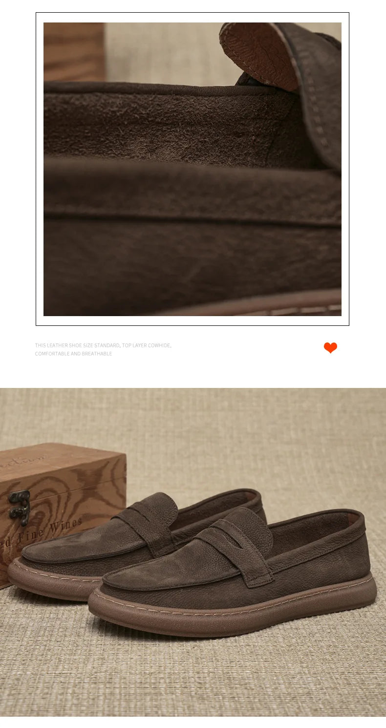 Italian Genuine Leather Men's Casual Shoes Fashion Business Loafers for Men Formal Shoes Designer Moccasins Lightweight Driving