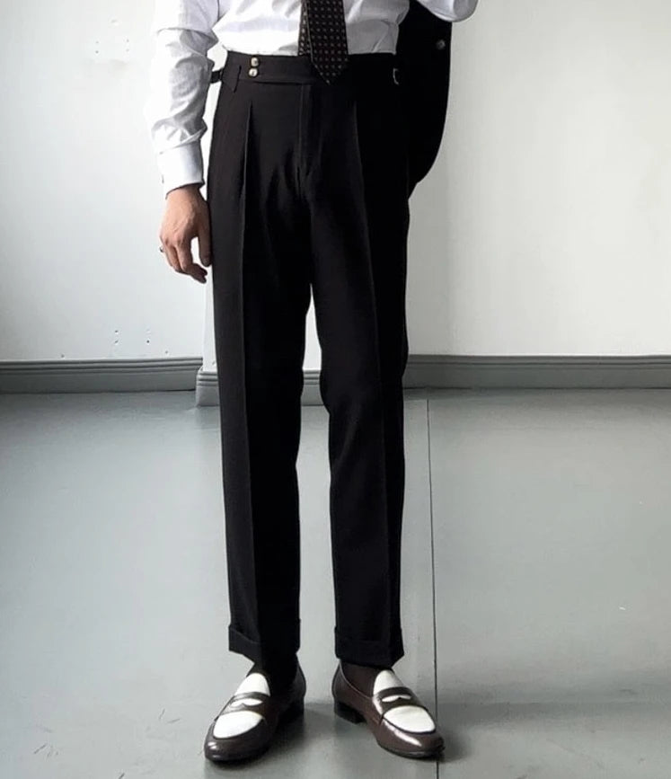 High Waist Slim Fit Business Man Suits Pants Summer 2025 Cheap Elegant Fashion Chinese Homme Up Straight Suit Trousers for Men