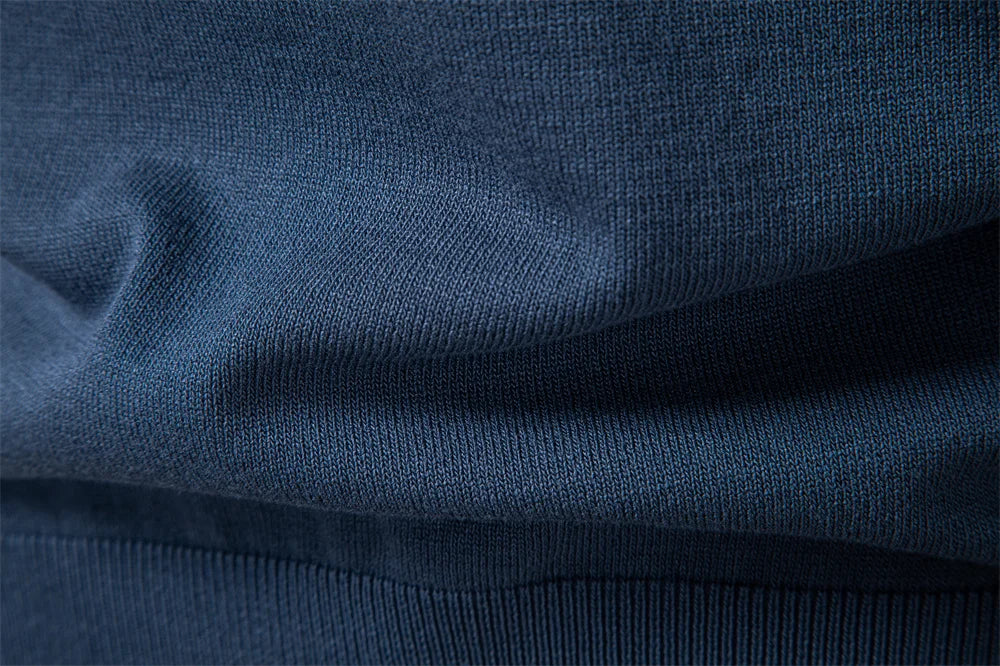 AIOPESON 2025 Modern V-neck Polo Men Solid Color Long Sleeve Fashion Forward Cut Luxury Business Social Premium Sweaters Male