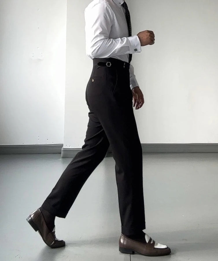 High Waist Slim Fit Business Man Suits Pants Summer 2025 Cheap Elegant Fashion Chinese Homme Up Straight Suit Trousers for Men