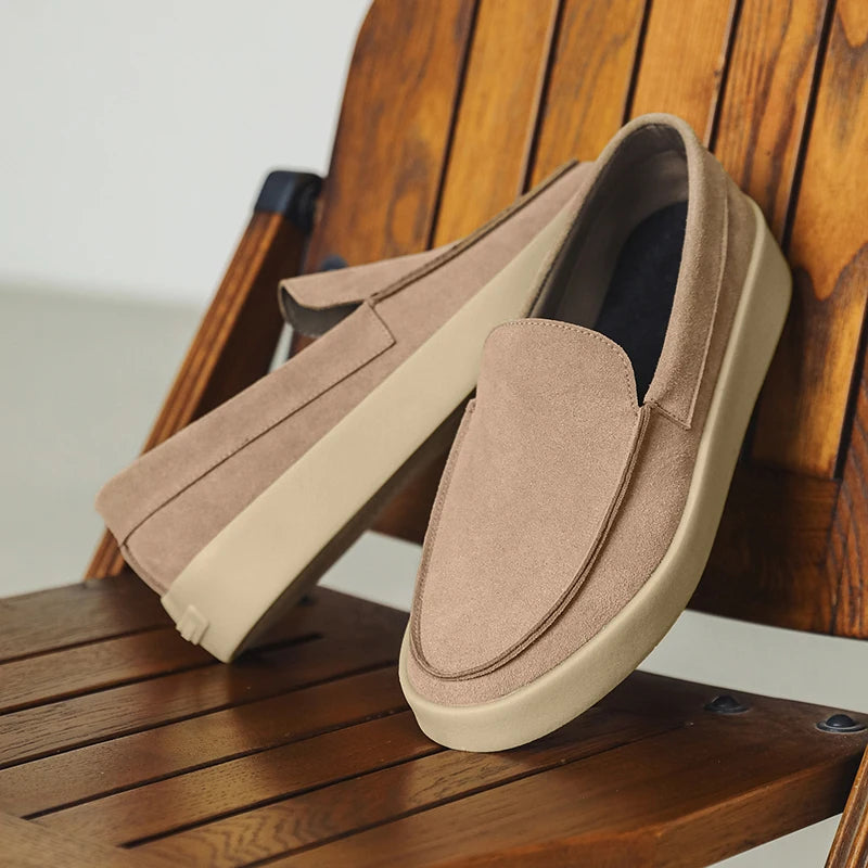 High Quality Men's Loafers Soft Suede Slip-on Shoes Man Flats Lightweight Comfortable Driving Shoes For Man Summer Casual Shoes