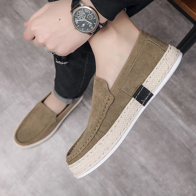Casual Shoes for Men Fashion Men's Suede Loafers New Comfortable Soft Male Board Shoes Hard Wearing Men's Flats Chaussure Hommes