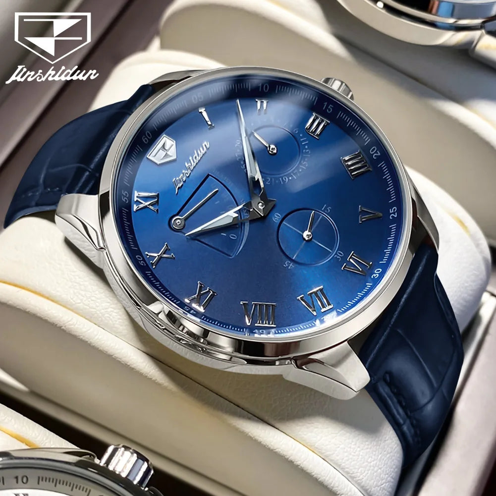 JSDUN 8921 Men's Watch Fashionable and Minimalist Business Waterproof Leather Strap Luxury Brand Automatic Mechanical Men Watch