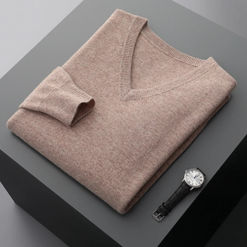 Ashbourner Classic V-Neck Cashmere Jumper