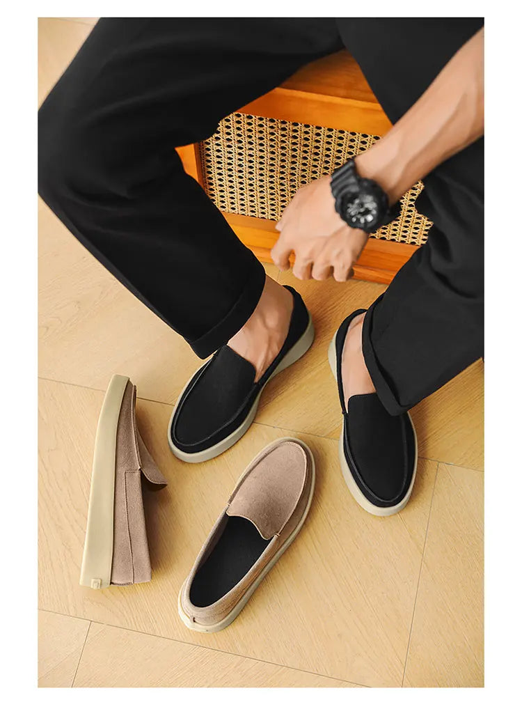 High Quality Men's Loafers Soft Suede Slip-on Shoes Man Flats Lightweight Comfortable Driving Shoes For Man Summer Casual Shoes