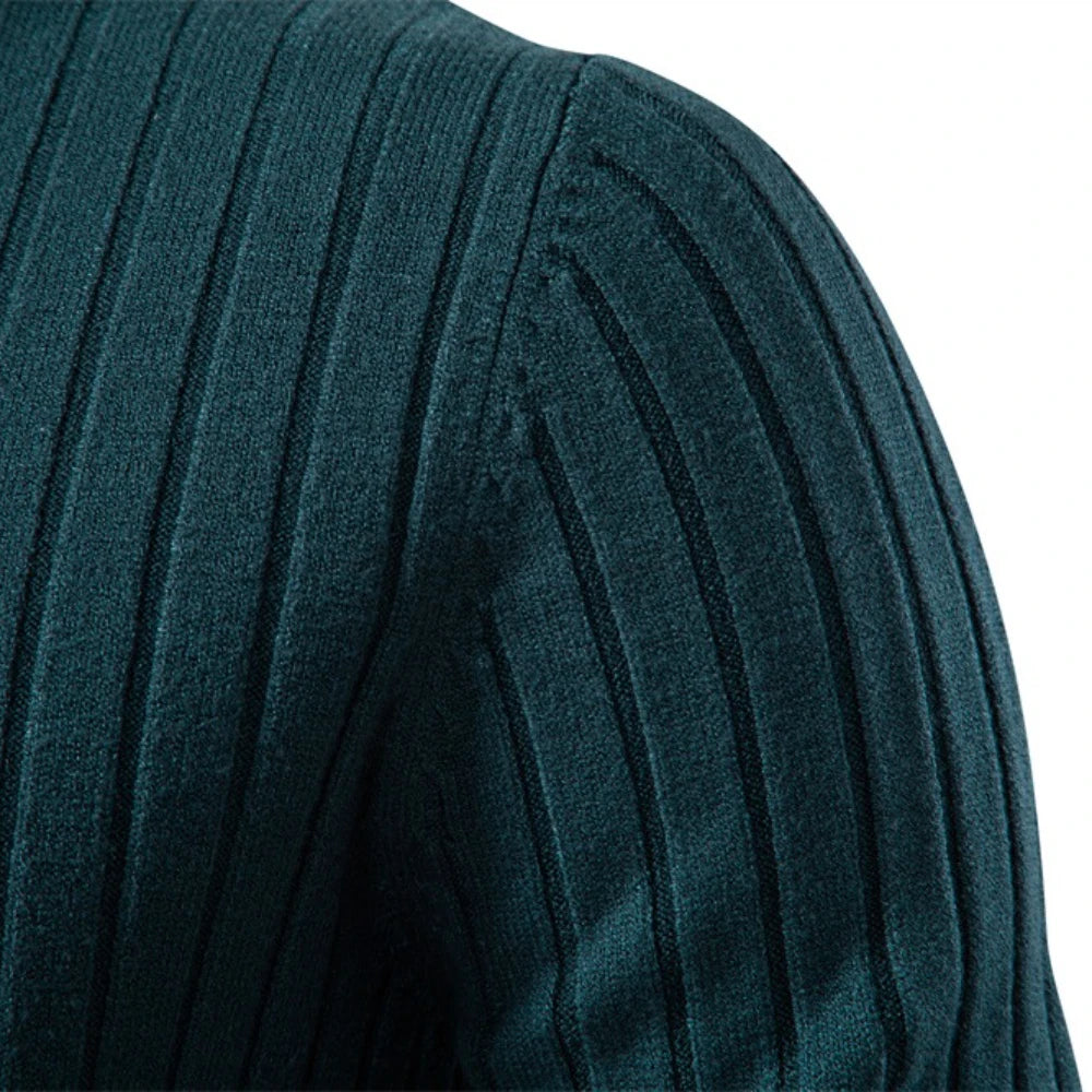 AIOPESON Men's Turtleneck Sweater Solid Color with Striped Pullover Warm Knitwear Winter Basic Casual High Quality Sweater Male