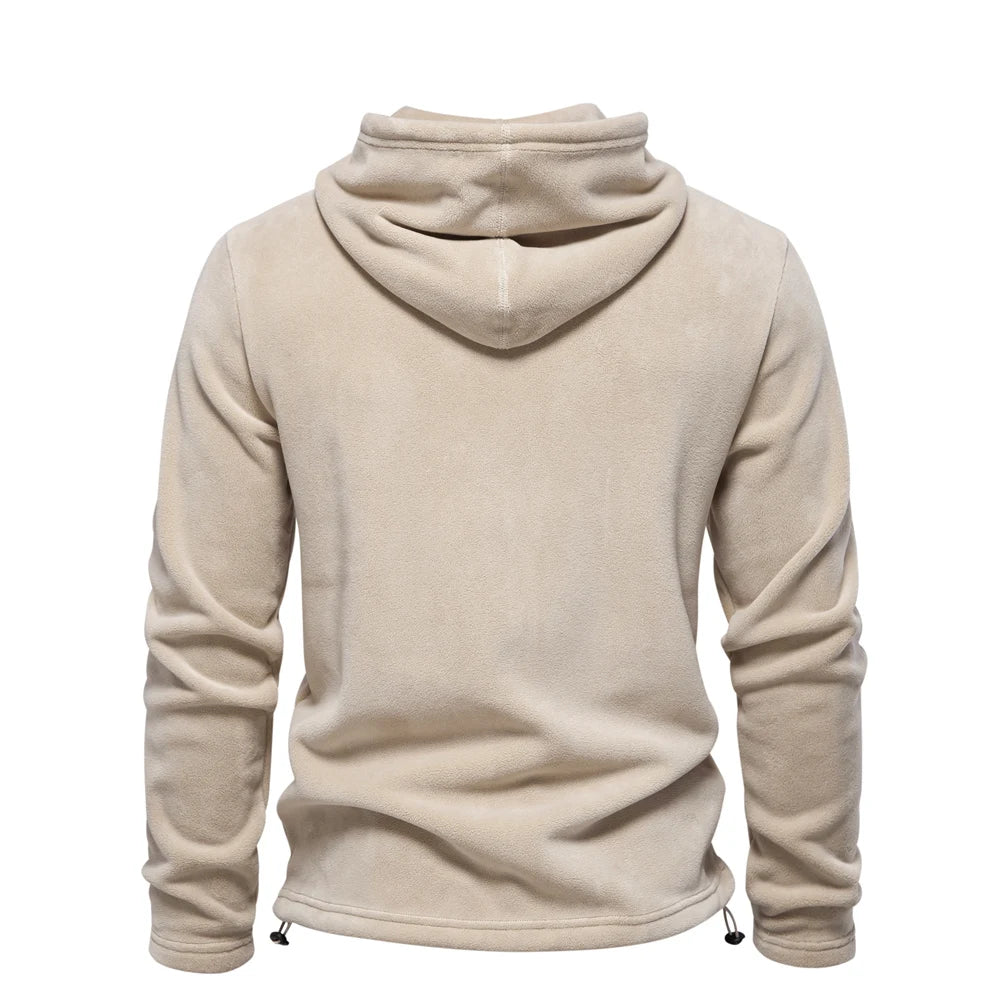 AIOPESON Brand Quality Thicken Warm Fleece Jacket for Men Zipper Neck Pullover Men's Sweatshirt Soft Shell Mens Jacket