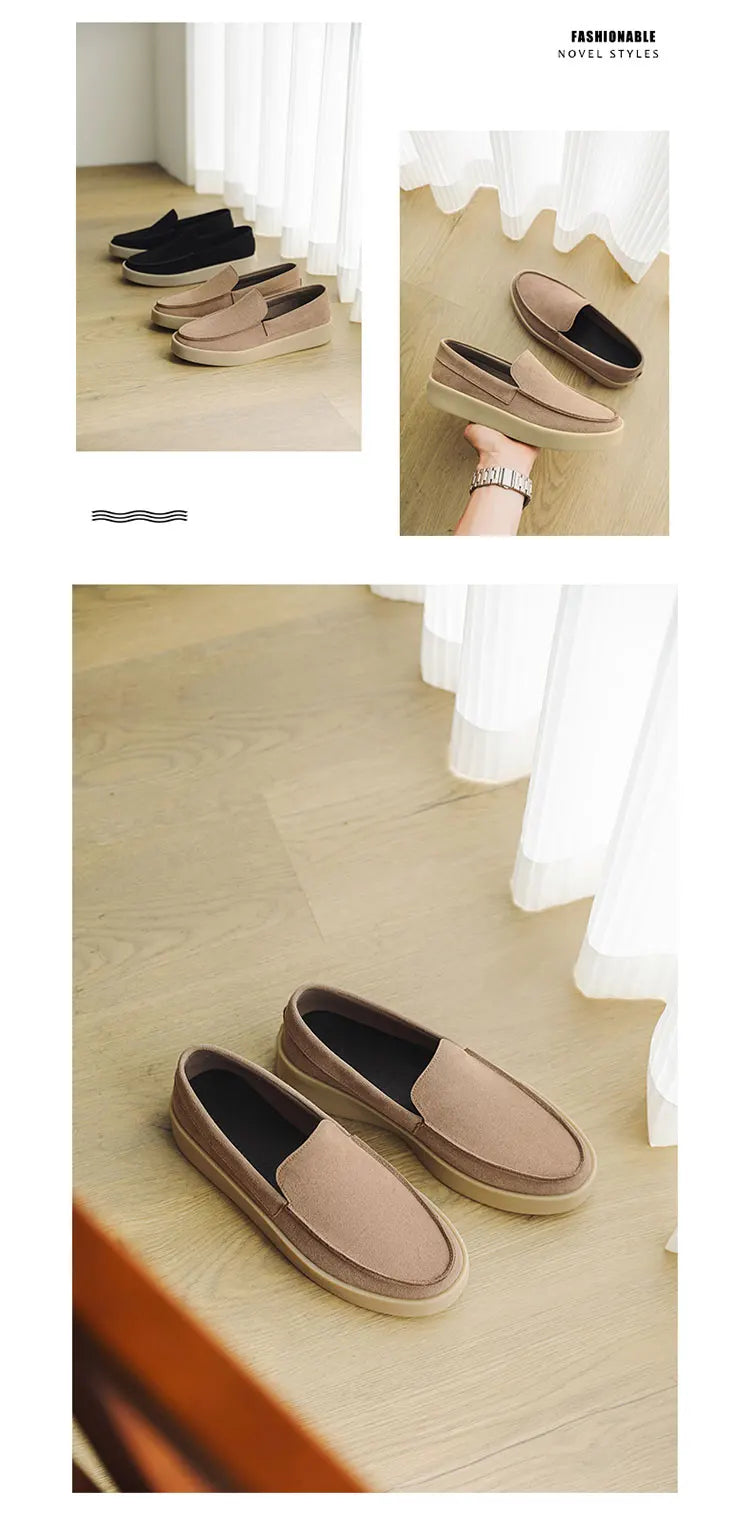 High Quality Men's Loafers Soft Suede Slip-on Shoes Man Flats Lightweight Comfortable Driving Shoes For Man Summer Casual Shoes