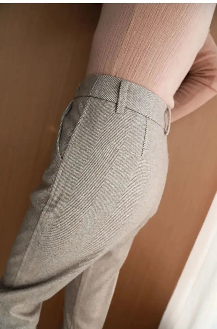 High Waist Women Suit Pants Office Ladies Harem Pencil Pants Korean Fashion Trousers Casual Button Loose Female Khaki Pants New