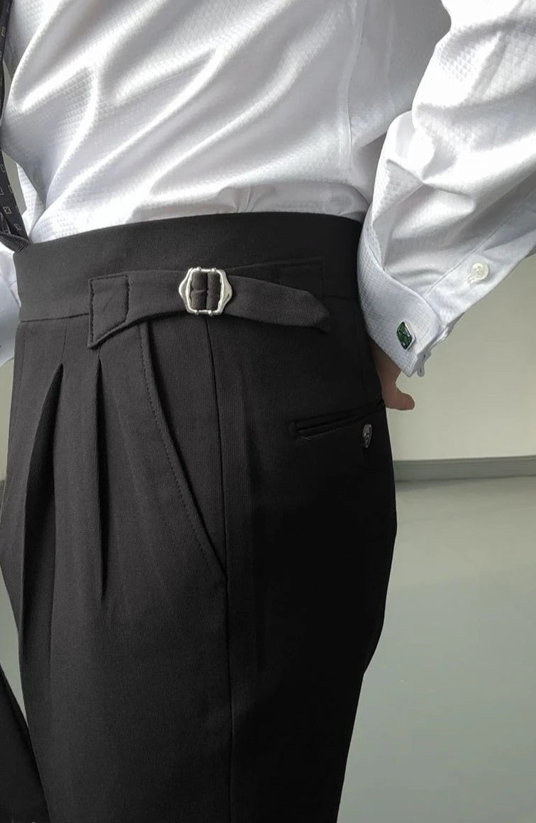 High Waist Slim Fit Business Man Suits Pants Summer 2025 Cheap Elegant Fashion Chinese Homme Up Straight Suit Trousers for Men