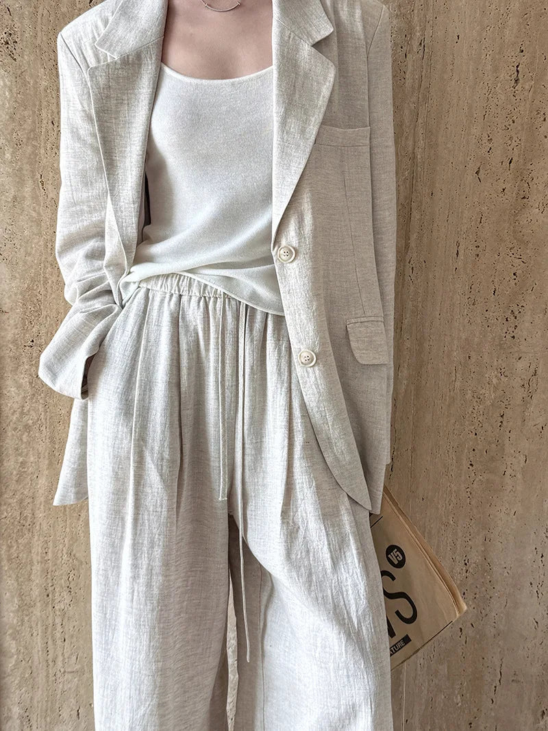 Lyocell And Linen Blended Women Autumn Blazer Coat Fashion Blazer Feminino Coat Casaco Feminino Tops For Women Clothes