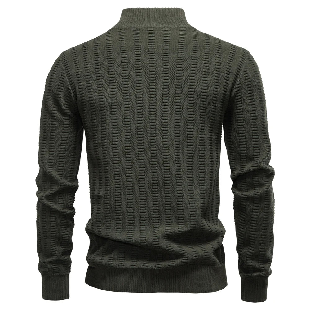 AIOPESON Luxury Striped Pullover Men Old Money Style Cotton Knitwear Thick Warm Crew Neck Winter Social Sweater Male