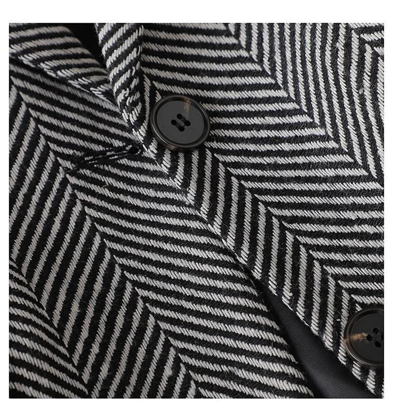 Women Coffee Stripe Formal Blazer New Long Sleeve Suit Coat Notched Collar Business Jacket Ladies Office Blazers Outerwear 4XL