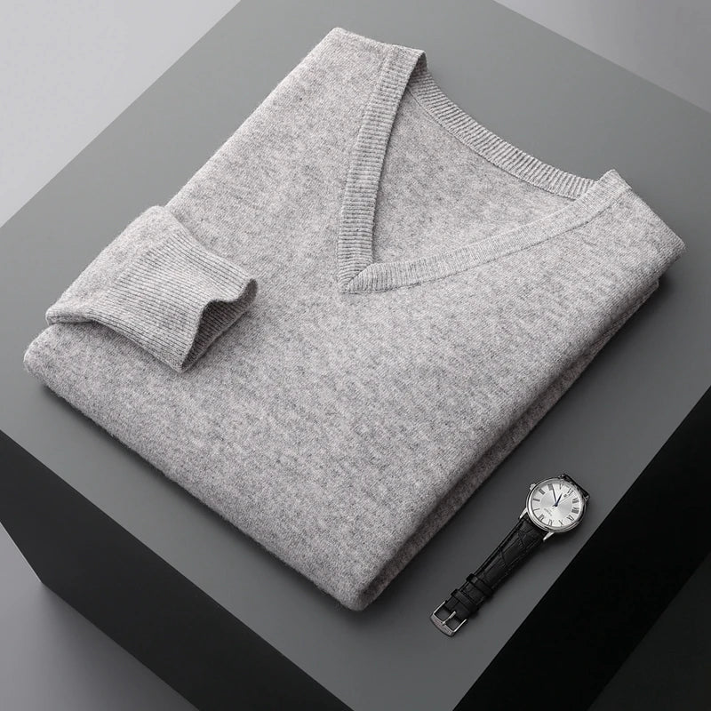 Ashbourner Classic V-Neck Cashmere Jumper