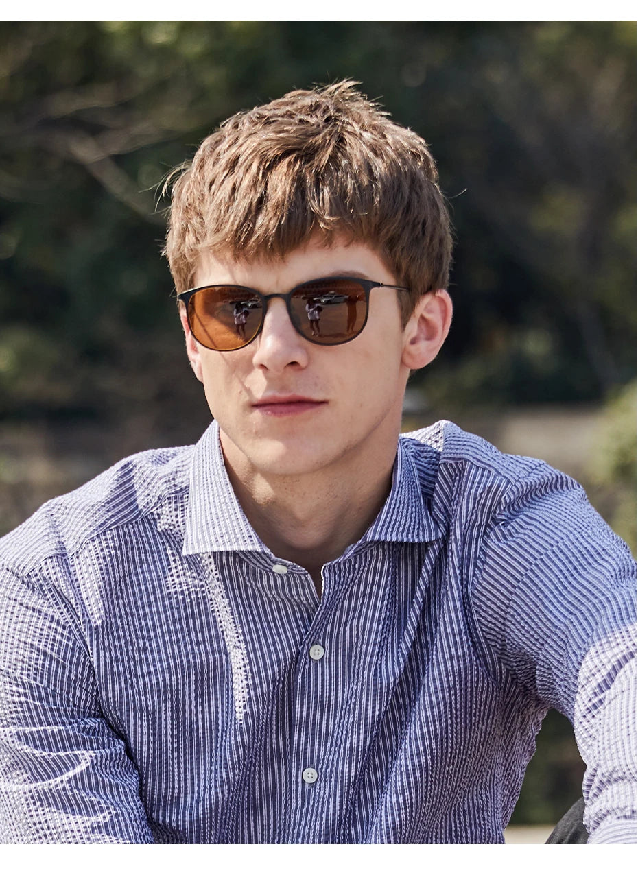 CAPONI Men Sunglasses Photochromic β Titanium Leg TR Frame Vintage Outdoor Eye Glasses Night Vision  Male Sun Glasses BSYS520