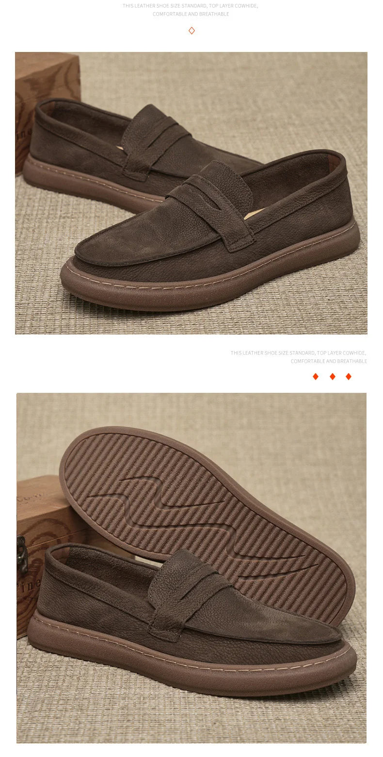 Italian Genuine Leather Men's Casual Shoes Fashion Business Loafers for Men Formal Shoes Designer Moccasins Lightweight Driving