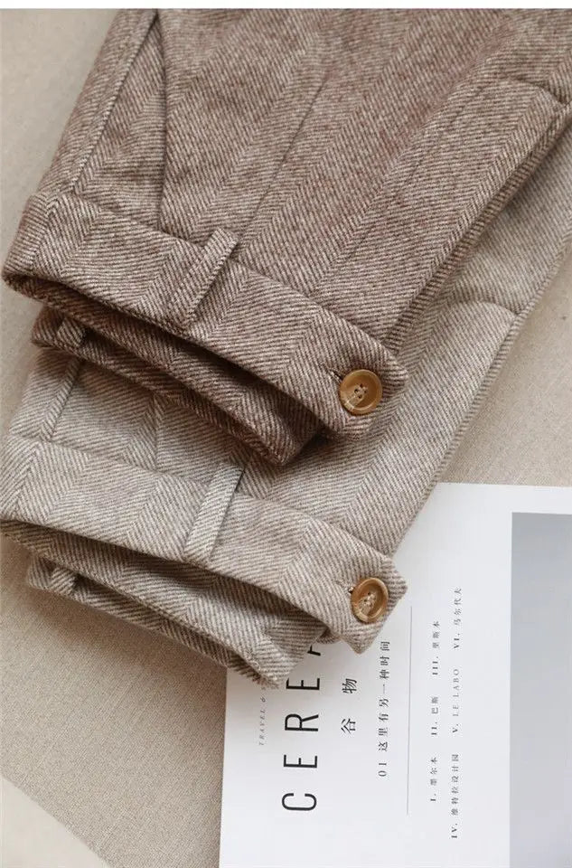 High Waist Women Suit Pants Office Ladies Harem Pencil Pants Korean Fashion Trousers Casual Button Loose Female Khaki Pants New