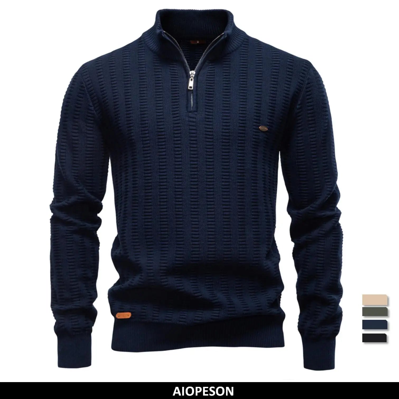 AIOPESON Luxury Striped Pullover Men Old Money Style Cotton Knitwear Thick Warm Crew Neck Winter Social Sweater Male