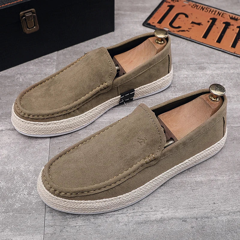 Casual Shoes for Men Fashion Men's Suede Loafers New Comfortable Soft Male Board Shoes Hard Wearing Men's Flats Chaussure Hommes