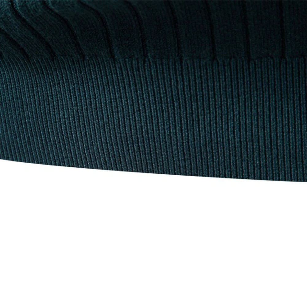 AIOPESON Men's Turtleneck Sweater Solid Color with Striped Pullover Warm Knitwear Winter Basic Casual High Quality Sweater Male