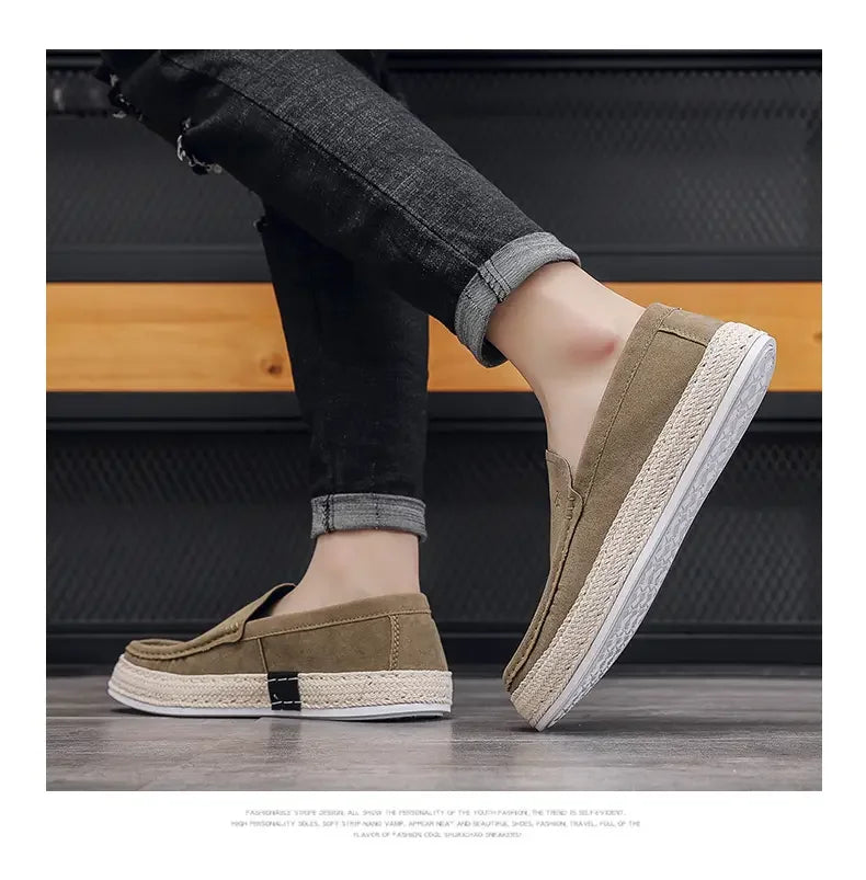 Casual Shoes for Men Fashion Men's Suede Loafers New Comfortable Soft Male Board Shoes Hard Wearing Men's Flats Chaussure Hommes