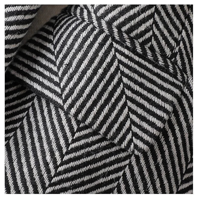 Women Coffee Stripe Formal Blazer New Long Sleeve Suit Coat Notched Collar Business Jacket Ladies Office Blazers Outerwear 4XL